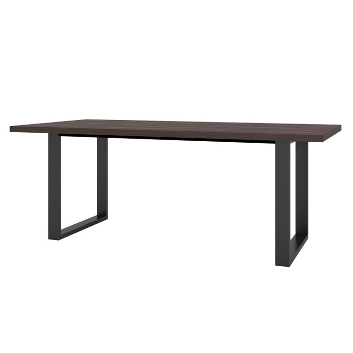 Table 8 personnes pour salle à manger collection MILO coloris chêne foncé.