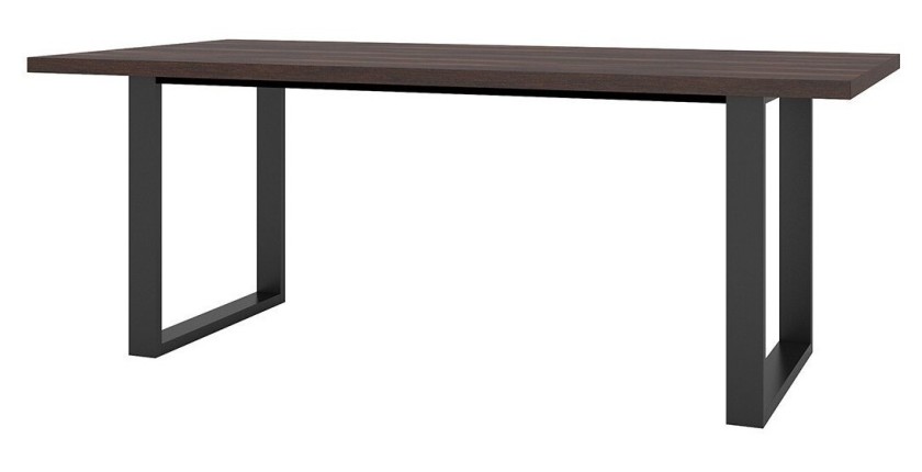 Table 8 personnes pour salle à manger collection MILO coloris chêne foncé.