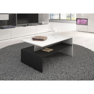 Table basse design collection RAMOS noir et blanc.