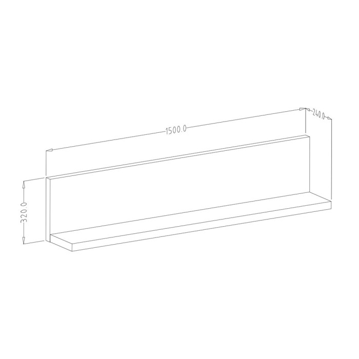 Étagère murale design 150cm Coloris chêne et blanc avec LED. Collection BERGAME.