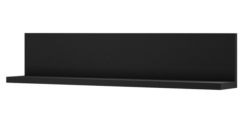 Étagère murale design 150cm Coloris noir super mat. Collection BERGAME.