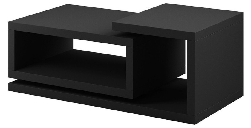 Table basse design collection BERGAME. Coloris noir super mat Style design