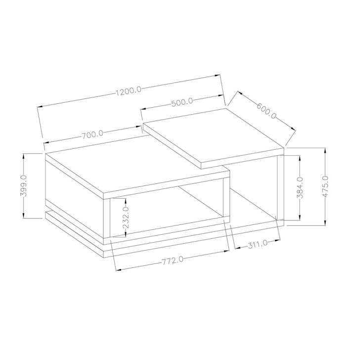 Table basse design collection BERGAME. Coloris noir super mat Style design