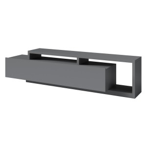 Meuble TV 220cm collection BERGAME. Coloris gris anthracite.