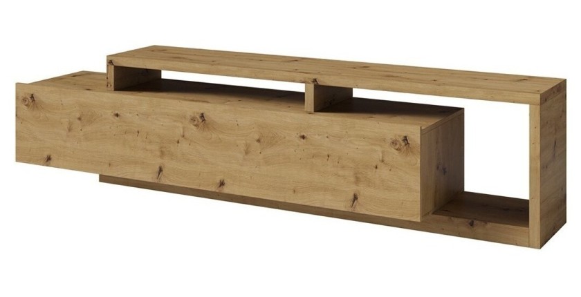 Meuble TV 220cm collection BERGAME. Coloris chêne.