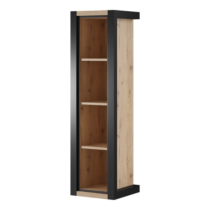 Bibliothèque suspendue ou à poser collection BOWIE. Couleur chêne et noir.