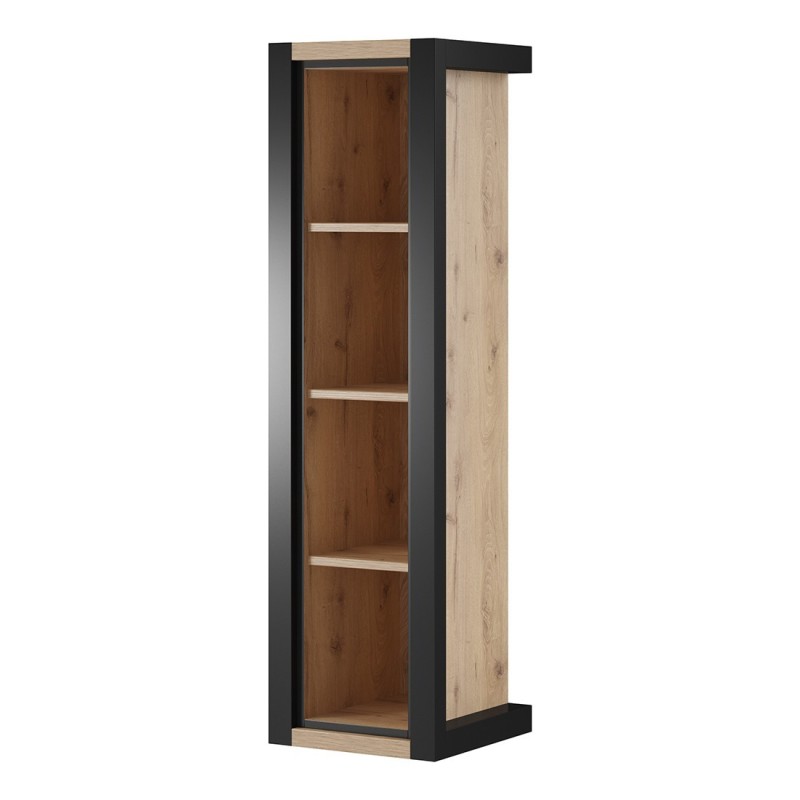 Bibliothèque suspendue ou à poser collection BOWIE. Couleur chêne et noir.