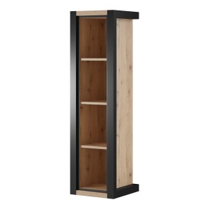 Ensemble de 6 meubles de salon collection BOWIE. Couleur chêne et noir.