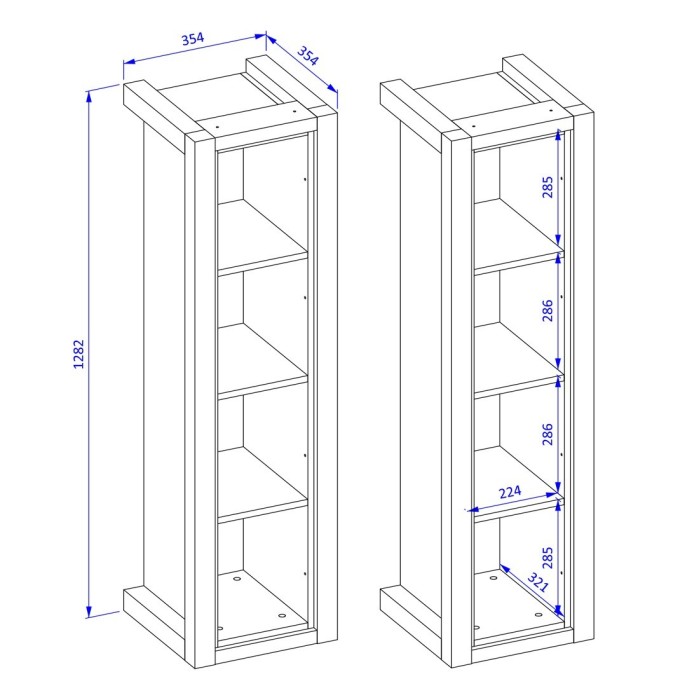Ensemble de 6 meubles de salon collection BOWIE. Couleur chêne et noir.