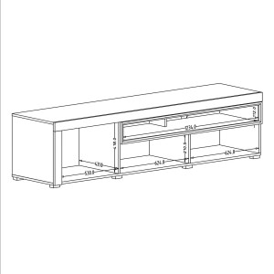 Meuble TV XL 190cm collection BONO. Couleur blanc et gris. 2 portes et 2 niches.