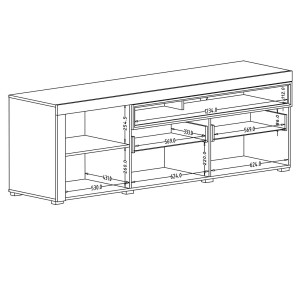 Meuble TV XL 190cm collection BONO. Couleur blanc et gris. 2 portes et 1 tiroir.