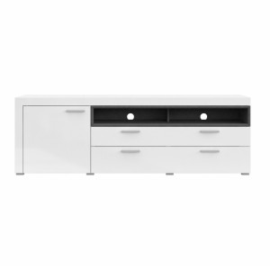 Meuble TV XL 190cm collection BONO. Couleur blanc et gris. 2 portes et 1 tiroir.