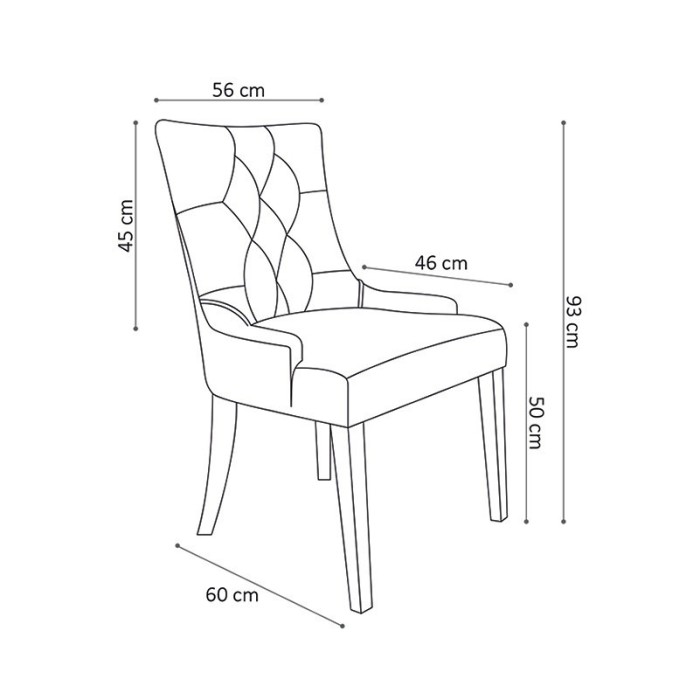 Chaise capitonnée en tissu pour salle à manger coloris taupe. Collection COSY