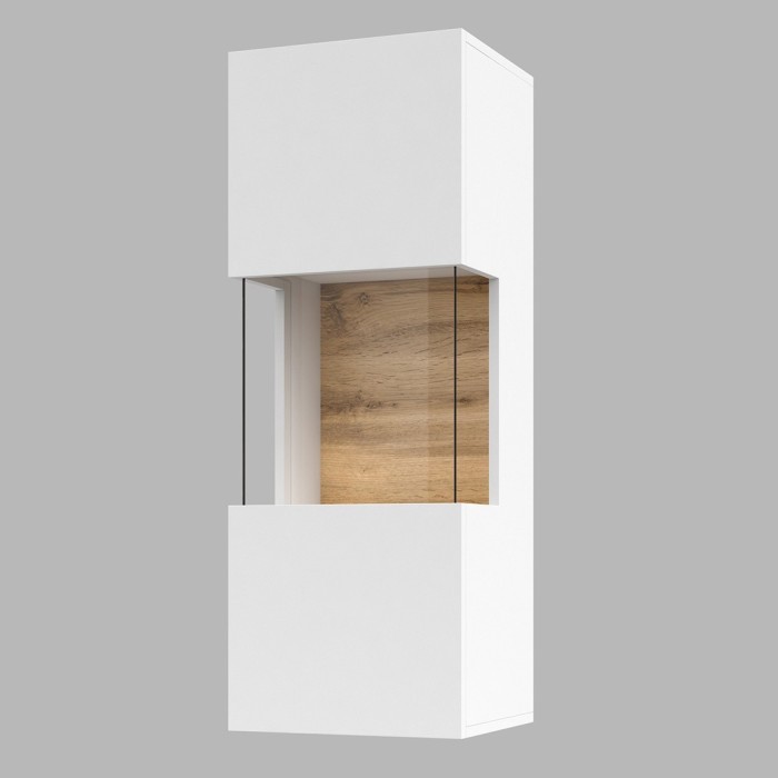 Ensemble de 4 meubles de salon collection EVA. Couleur blanc et chêne.