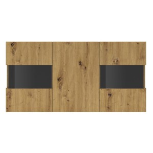 Buffet 120cm collection EVA 3 portes. Couleur chêne et noir.