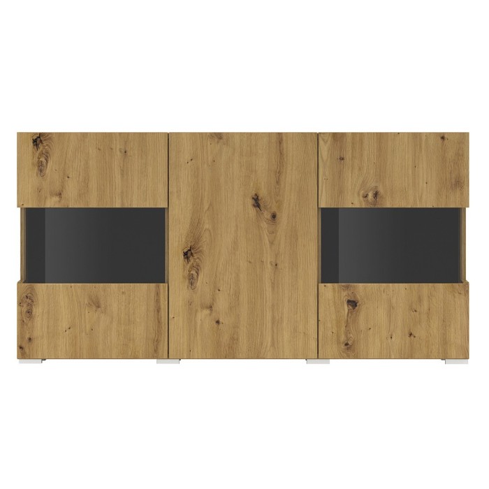 Buffet 120cm collection EVA 3 portes. Couleur chêne et noir.