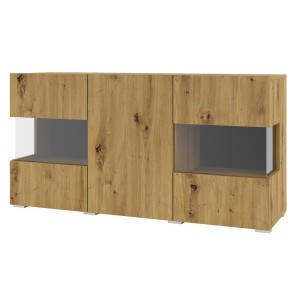 Buffet 120cm collection EVA 3 portes. Couleur chêne et noir.