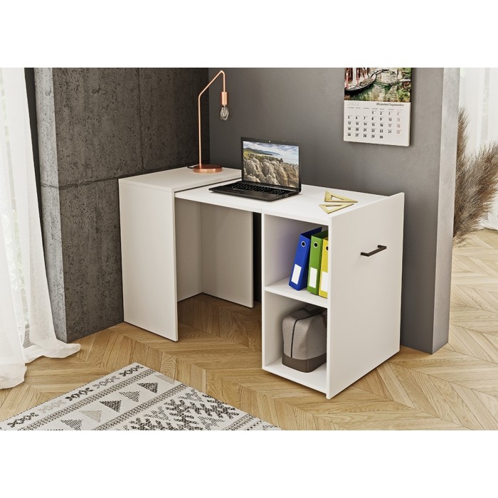 Bureau pliable spécial petite espace collection FLIP coloris blanc.