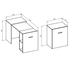 Bureau pliable spécial petite espace collection FLIP coloris blanc.