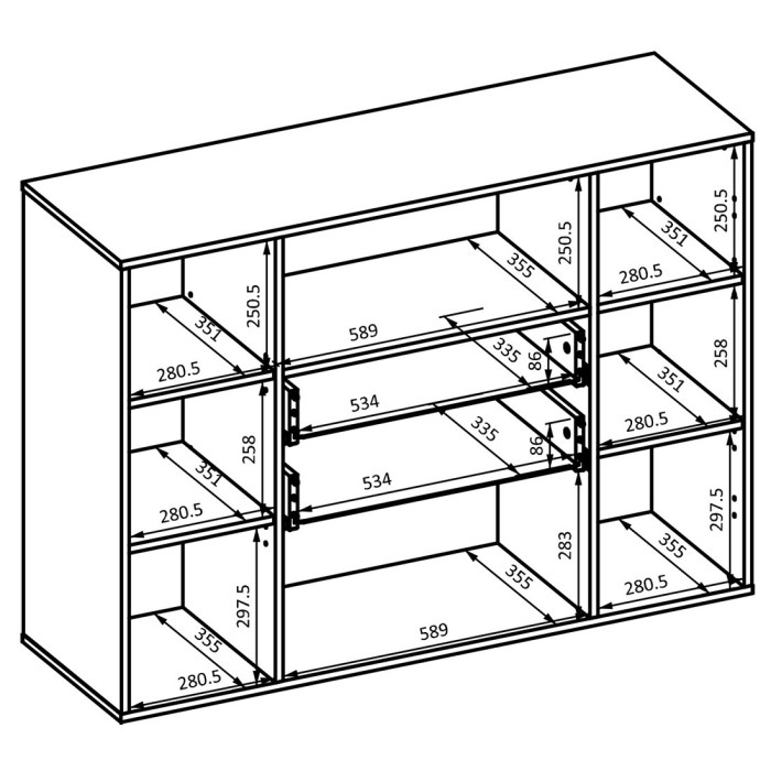 Buffet petit modèle 120cm collection KOBEE 2 portes et 2 tiroirs. Couleur blanc et chêne.