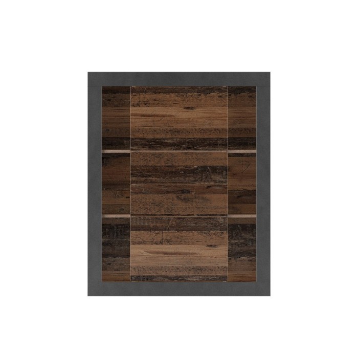 Bibliothèque design avec de nombreux rangements coloris chêne foncé et noir mat collection ONYXIA.