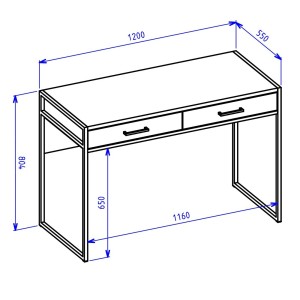 Ensemble bureau console et bibliothèque collection JAINA coloris chêne et noir