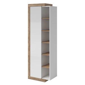 Vitrine design coloris chêne et blanc brillant collection SINATRA.