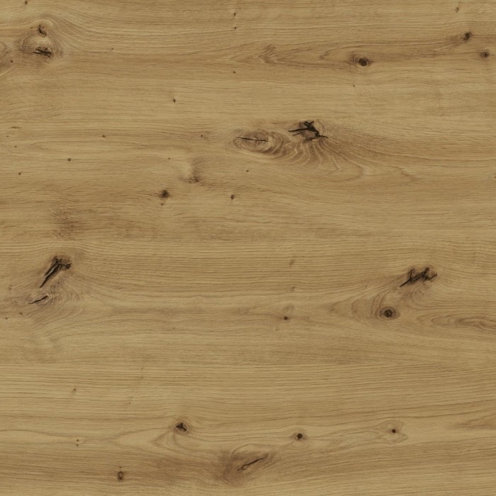 Commode design 2 portes et 4 tiroirs 130cm. Collection FOX coloris chêne clair et noir.