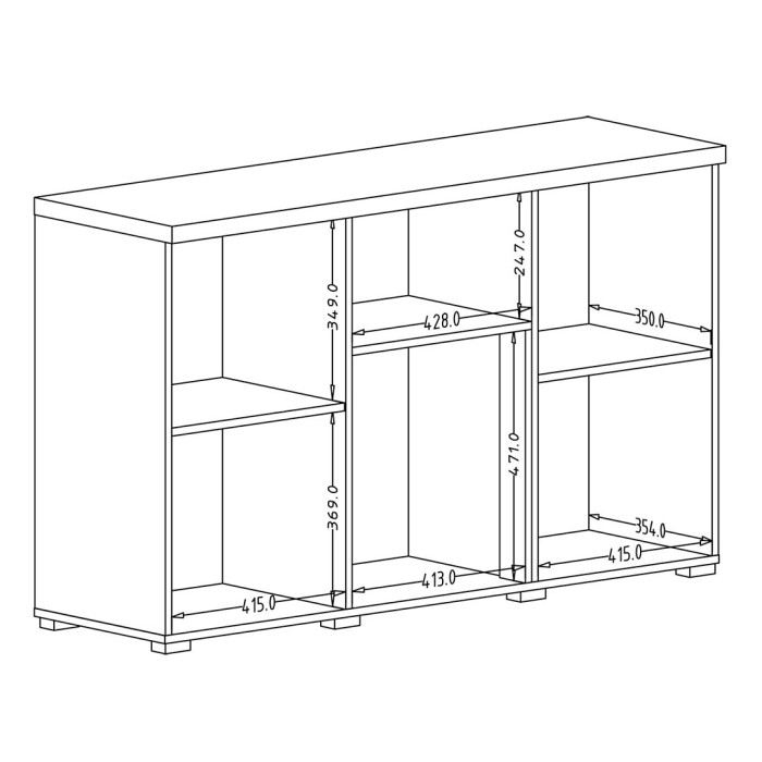 Buffet 130cm collection ASTY trois portes et une niche. Coloris gris et chêne.