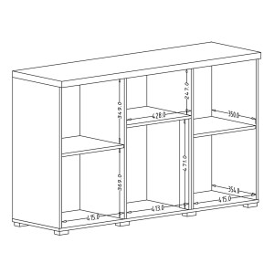 Buffet 130cm collection ASTY trois portes et une niche. Coloris gris et chêne.