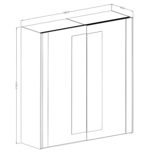 Chambre à coucher complète FOX : Lit coffre 160x200, Armoire 200cm, commode, chevets. Couleur chêne clair et noir