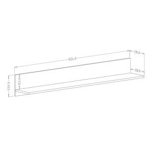 Étagère murale design 150cm Coloris gris foncé. Collection BELMONT.