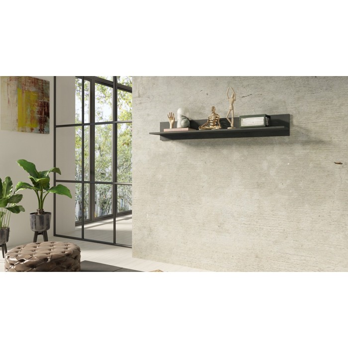 Étagère murale design 150cm Coloris gris foncé. Collection BELMONT.