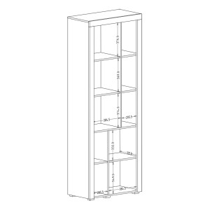 Vitrine haute design, 2 portes collection BELMONT. Couleur chêne foncé et gris.