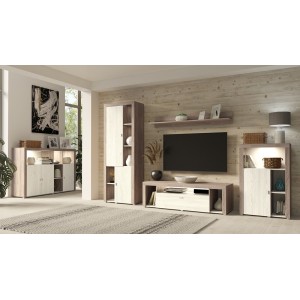 Étagère murale design 150cm Coloris chêne. Collection BELMONT.