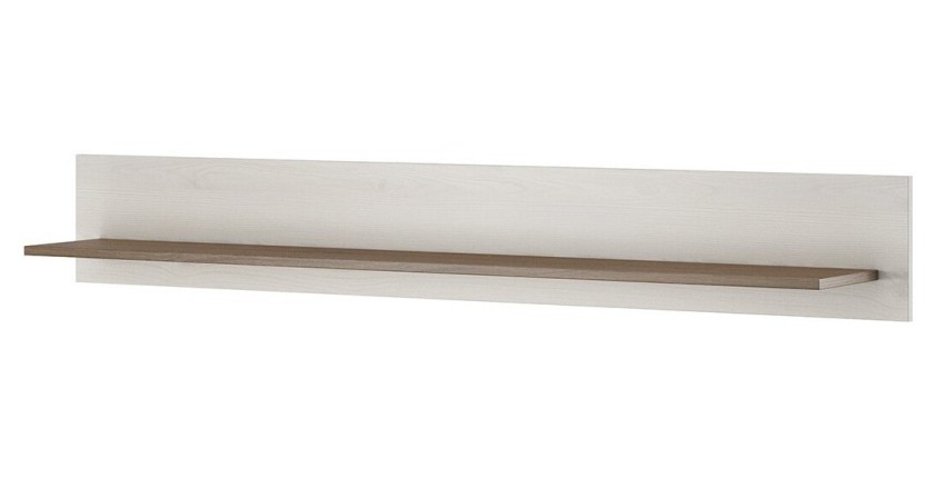 Étagère murale coloris blanc effet bois et chêne. Collection JUDY.