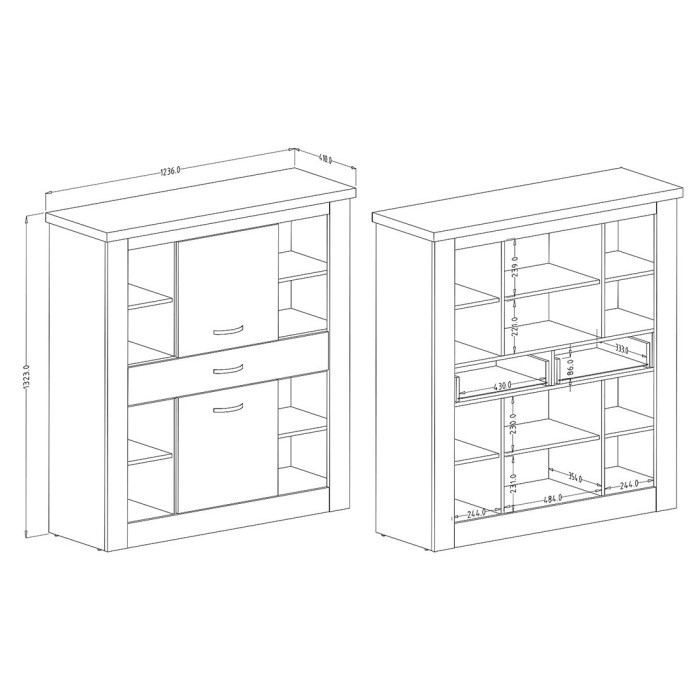 Vaisselier XL collection JUDY. Coloris chêne.