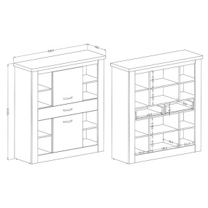 Vaisselier XL collection JUDY. Coloris chêne.