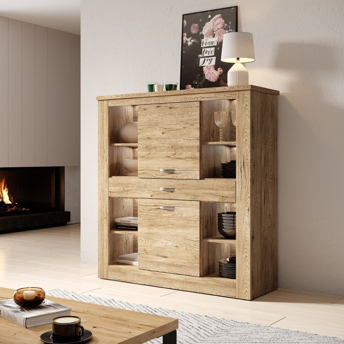 Vaisselier XL collection JUDY. Coloris chêne.