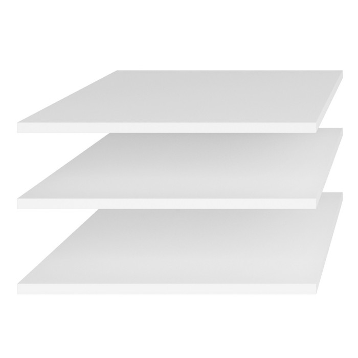 Armoire 2 portes et 3 tiroirs pour dressing collection MODULO coloris blanc avec LED et pack 3 étagères inclus.