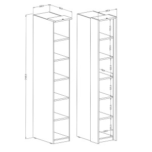 Dressing complet collection MODULO coloris blanc avec LED, joues de finitions et packs étagères inclus.