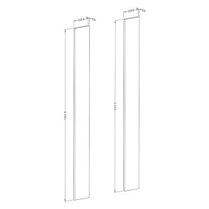 Dressing d'angle complet collection MODULO coloris blanc avec LED, joues de finitions et packs étagères inclus.