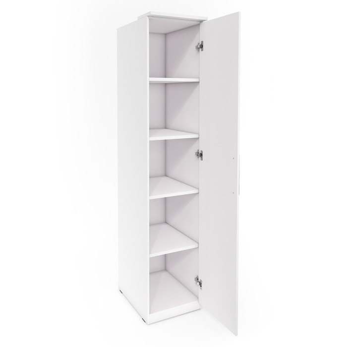 Armoire 1 porte avec miroir pour dressing collection MODULO coloris chêne avec LED incluses.