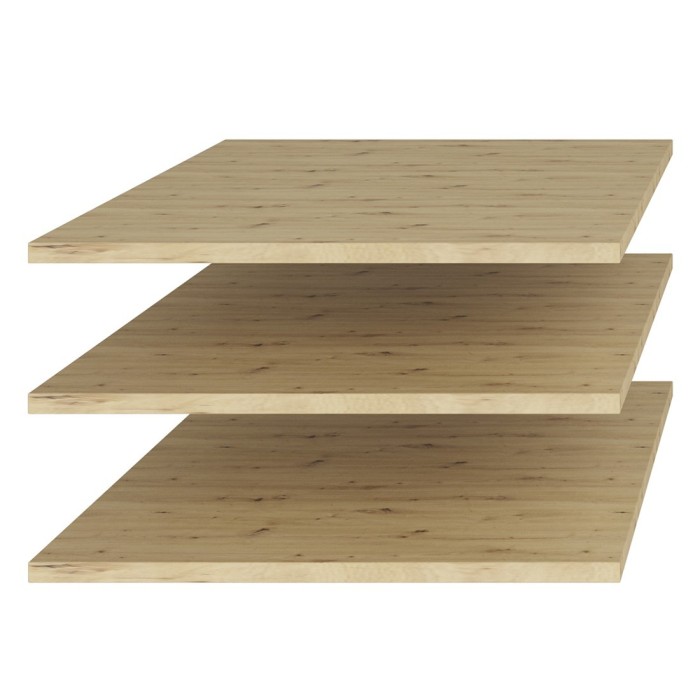 Armoire 2 portes avec miroir pour dressing collection MODULO coloris chêne avec LED et pack 3 étagères inclus.