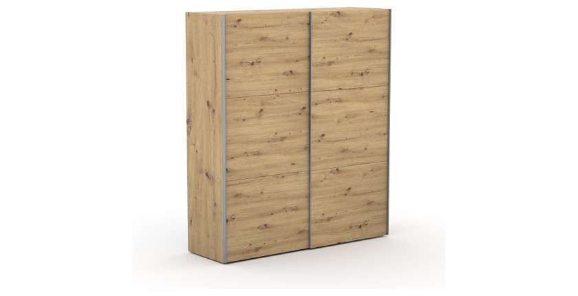 Armoire design 2 portes coulissantes 200cm couleur chêne. Collection SMITH