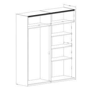 Armoire design 2 portes coulissantes 200cm couleur chêne. Collection SMITH