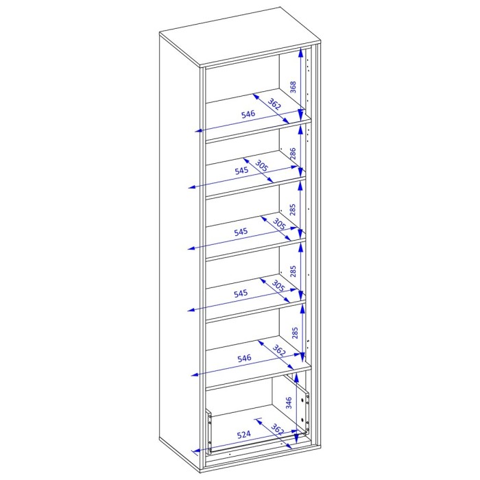 Vitrine haute design, 1 porte, 1 tiroir et 4 niches apparentes collection SILVA. Coloris chêne et gris.