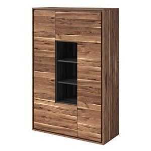 Vaisselier design 4 portes pour salon couleur chêne et gris. collection SILVA.