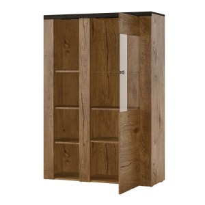 Ensemble de 5 meubles de salon collection SANTIAGO. Coloris chêne.