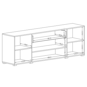 Meuble TV 180cm collection PAROS. Couleur blanc brillant.